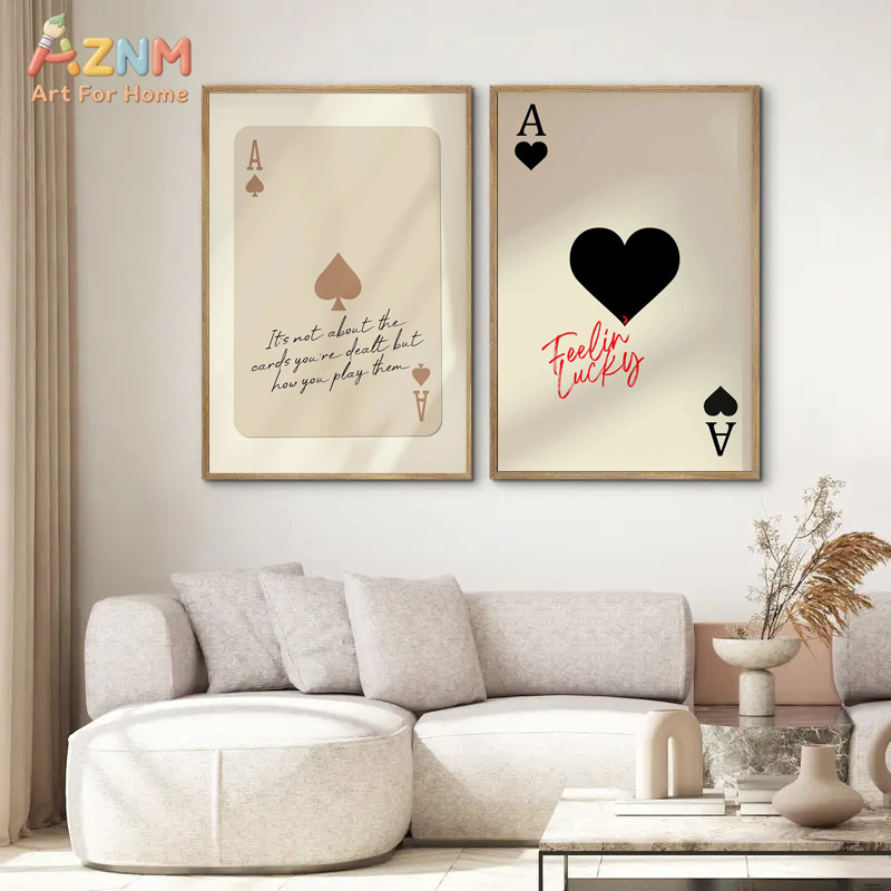 Retro Gaming Art - AZNM Maça Ası Şanslı Hissettiren Kanvas