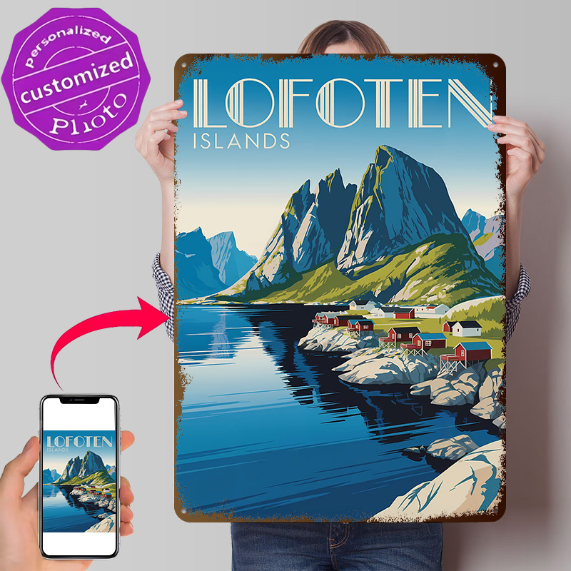 Retro Gaming Island - Lofoten Adaları Seyahat 3D Baskılı Doku