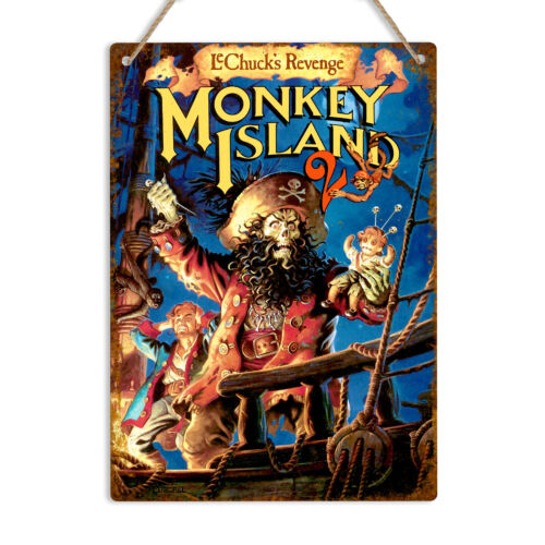 Retro Gaming Island - MONKEY ISLAND 2 Vintage Metal Duvar