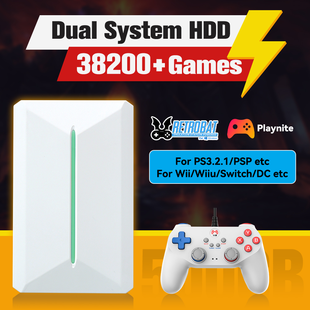 Retro Gaming Kit - Retrobat&Playnite Sistemi HDD Retro Oyun Konsolu