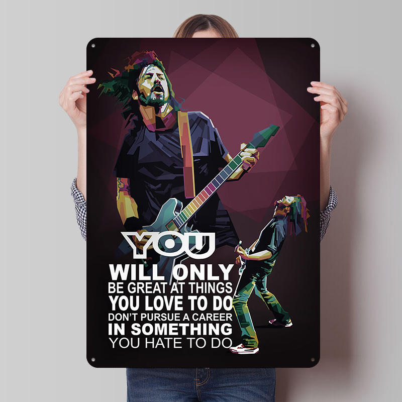 Retro Gaming At Home - Rockstar Alıntıları Teneke Poster Özelleştirilmiş Retro