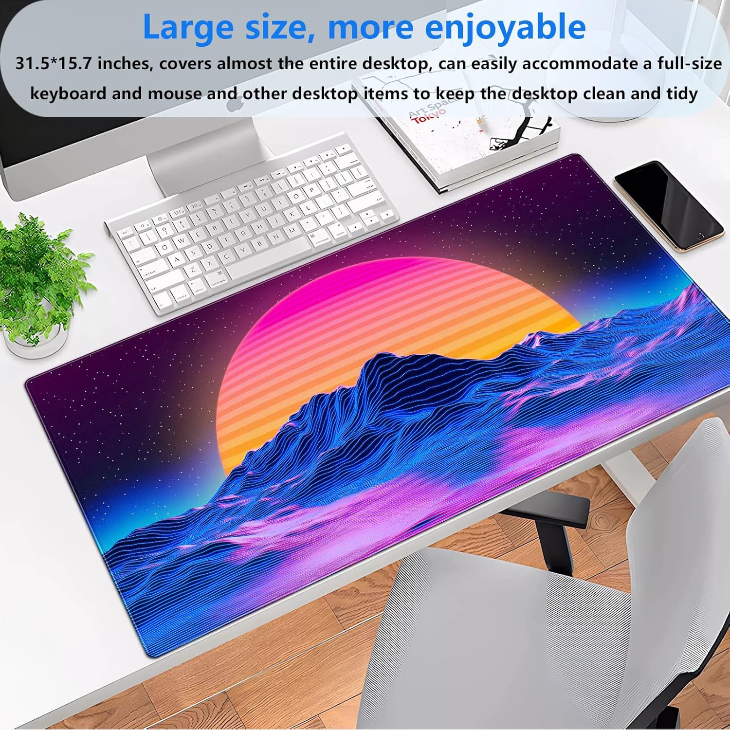 Retro Synthwave Mountain Sun M - Retro Gaming Desk incelemesi ve fiyatı