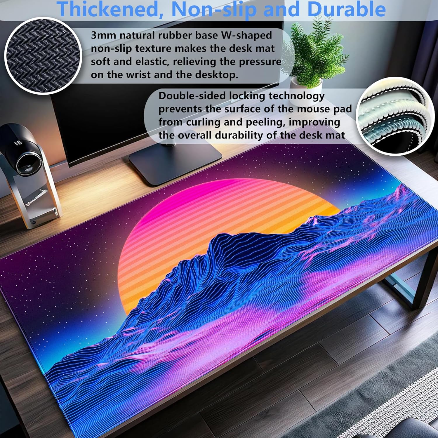Retro Synthwave Mountain Sun M - Retro Gaming Desk incelemesi ve fiyatı