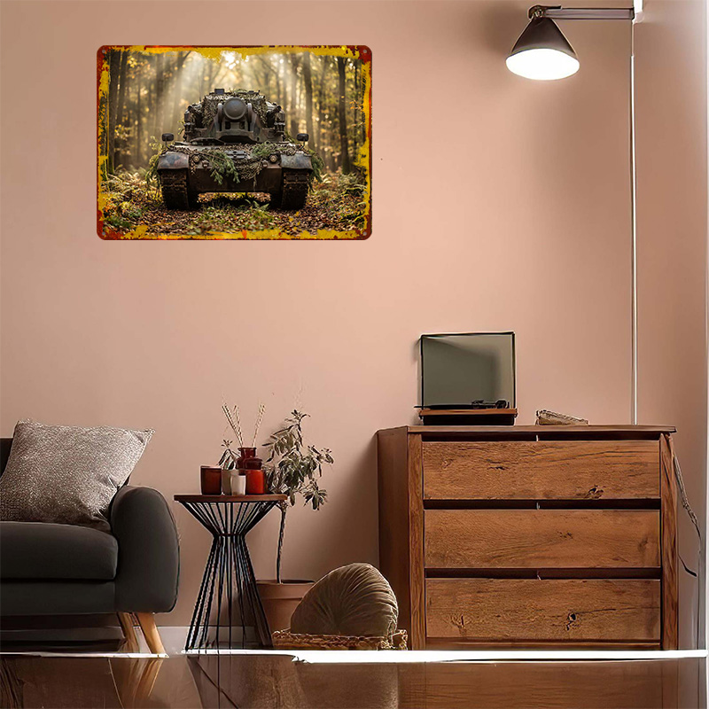 Ormanda Kamuflajlı Tank Poster - Retro Gaming At Home incelemesi ve fiyatı
