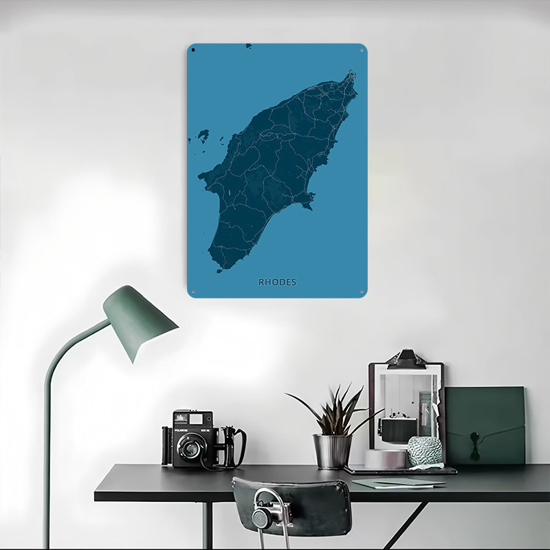 Rodos Adası Haritası Posteri Ö - Retro Gaming Island incelemesi ve fiyatı